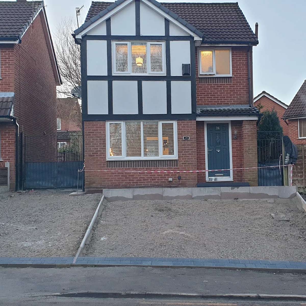 Lay & finish stage of a resin driveway installation