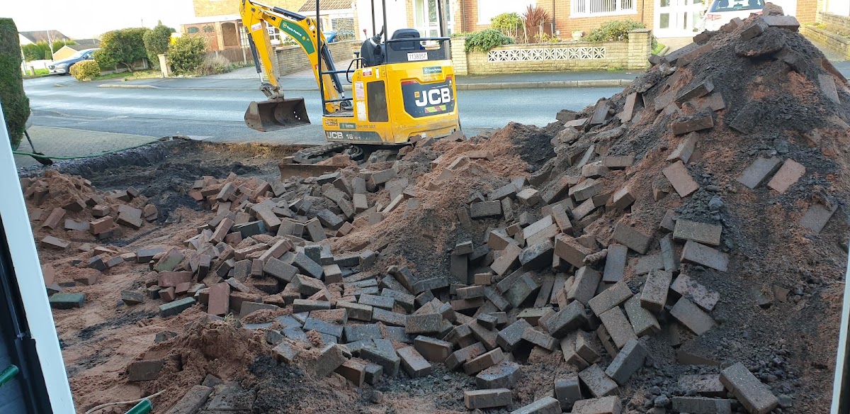 Dig out & clear stage of a resin driveway installation